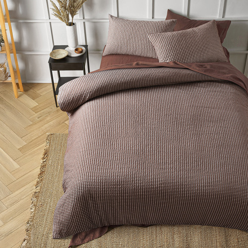 Tobacco Waffle Hokey Pokey Quilt Cover Set