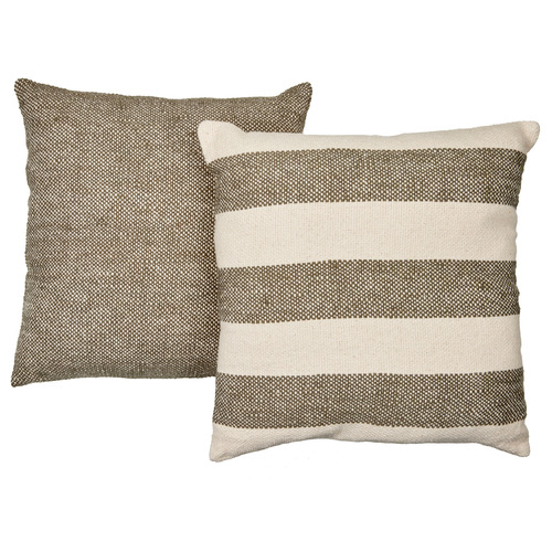 2 Piece Basket Weave & Hickory Cushion Set