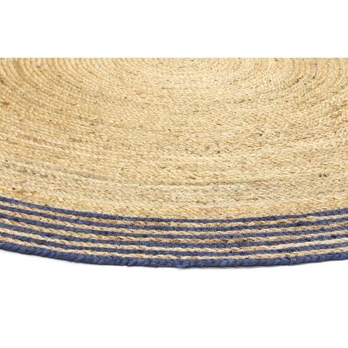 Lifestyle Floors Navy Capri Round Jute Border Rug & Reviews Temple