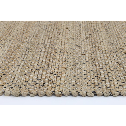 Black Taj Basket Weave Jute Rug