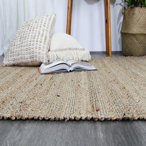 Black Taj Basket Weave Jute Rug