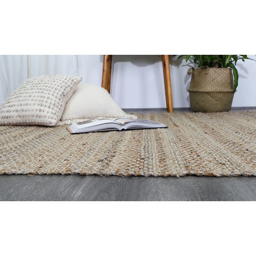 Blue Taj Basket Weave Jute Rug