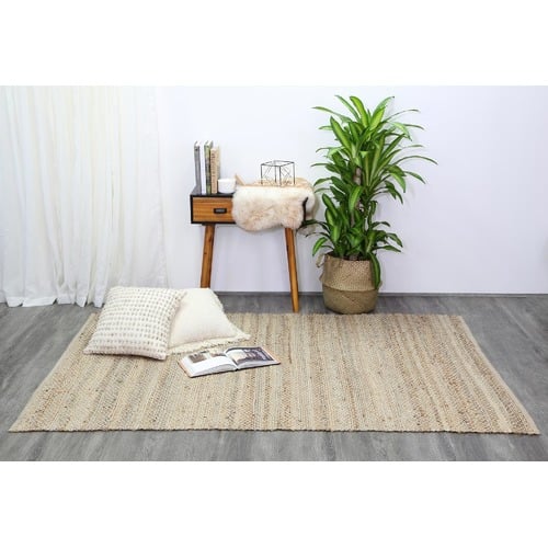 Blue Taj Basket Weave Jute Rug
