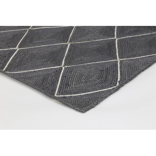 Lifestyle Floors Grey Artisan Diamond Weave Jute Rug Temple & ster
