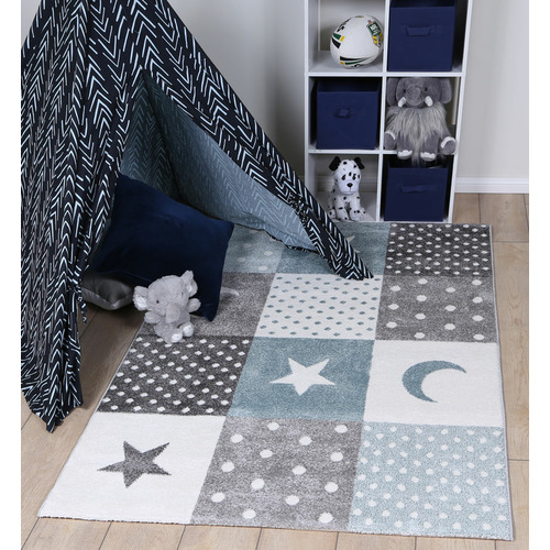 Lifestyle Floors Blue & Grey Happy Kids Rug & Reviews | Temple & Webster