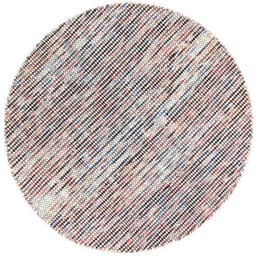 Multi Coloured North Hand Woven Wool Round Rug