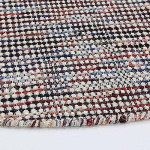 Multi Coloured North Hand Woven Wool Round Rug