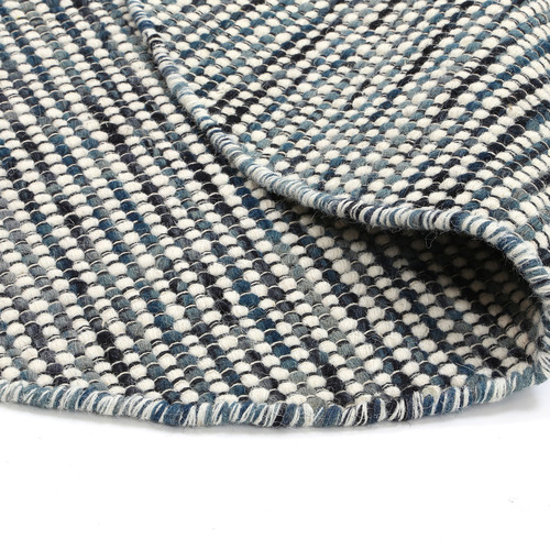 Indigo North Hand Woven Wool Round Rug