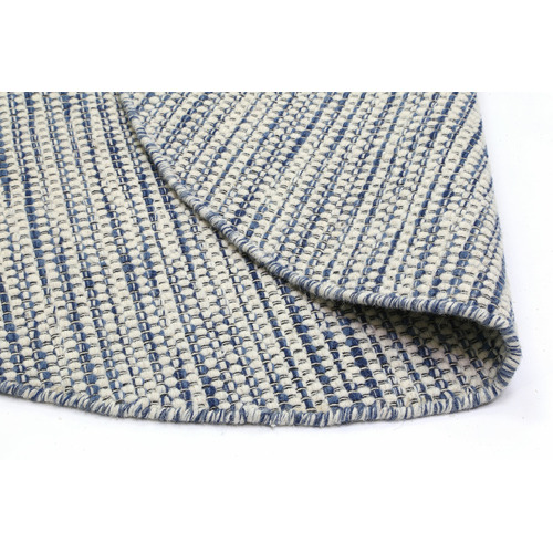 Navy North Hand Woven Wool Blend Round Rug