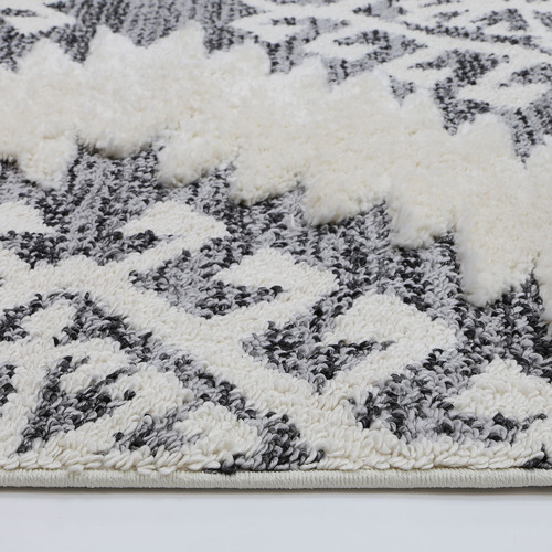 Cream Mono Tribal Anthracite Rug