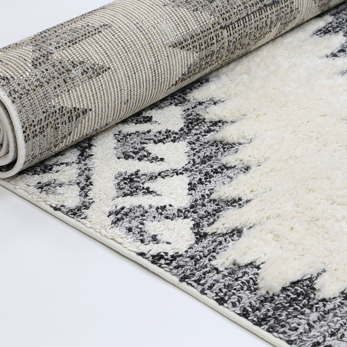 Cream Mono Tribal Anthracite Rug