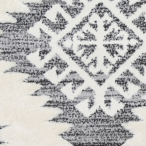 Cream Mono Tribal Anthracite Rug