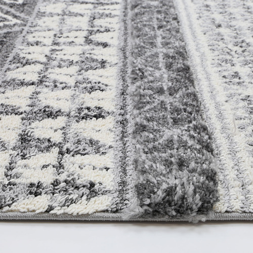Cream Mono Tribal Anthracite Rug