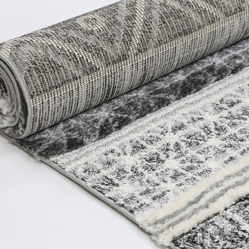 Cream Mono Tribal Anthracite Rug