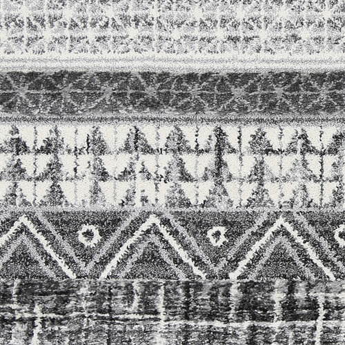 Cream Mono Tribal Anthracite Rug