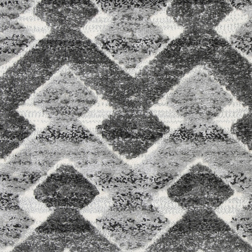 Cream Mono Tribal Carved Lines Anthracite Rug