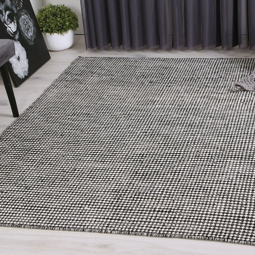 Charcoal Skandi Reversible Wool-Blend Rug