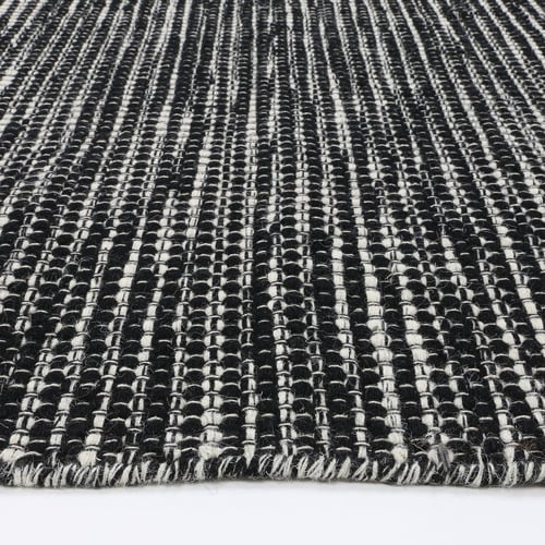 Black & White Skandi Reversible Wool-Blend Rug