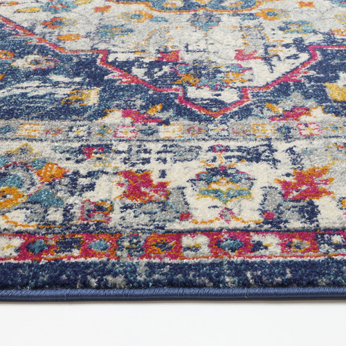 Brown & Navy Blue Delicate Oriental Rug