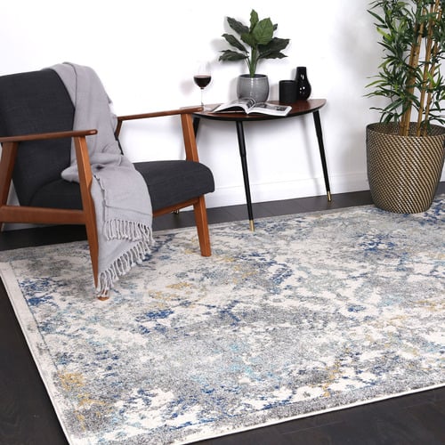 Blue Green Delicate Contemporary Rug