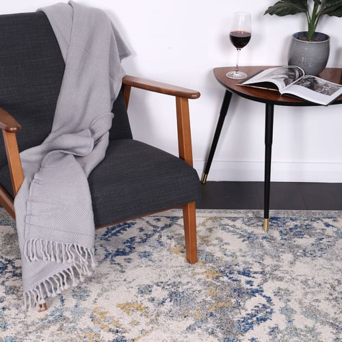 Blue Green Delicate Contemporary Rug