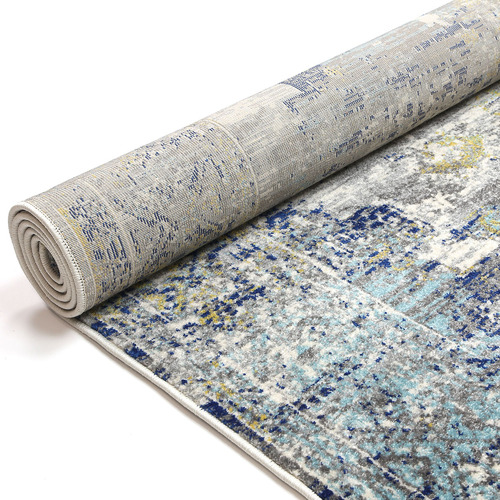 Blue Green Delicate Distressed Rug