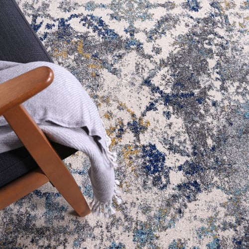 Blue Green Delicate Contemporary Rug