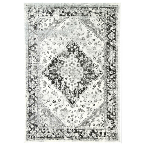 Grey & White Delicate Traditional Rug