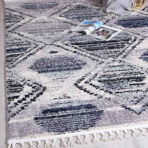 Lifestyle Floors Blue Myk Diamond Rug | Temple & Webster