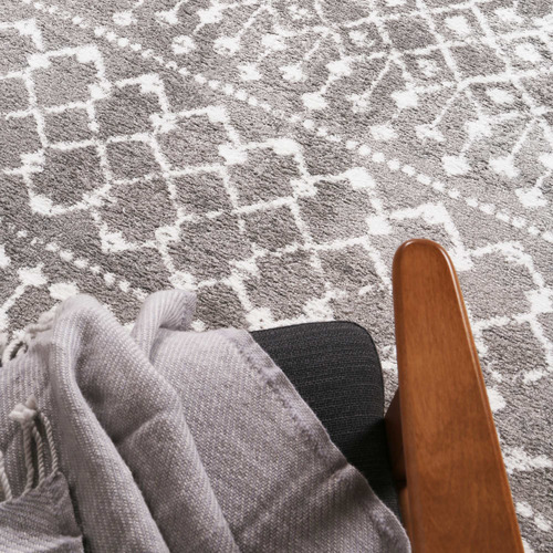 Grey & White Bergen Altan Power Loomed Rug