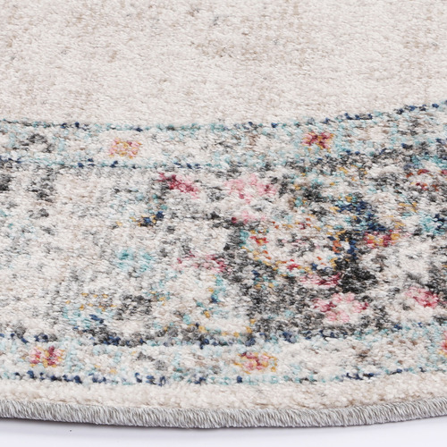 Grey Blaese Power Loomed Round Rug