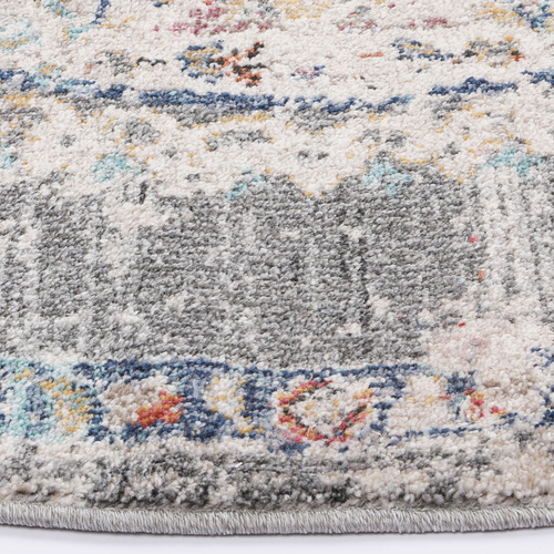 Grey Salsa Power Loomed Round Rug