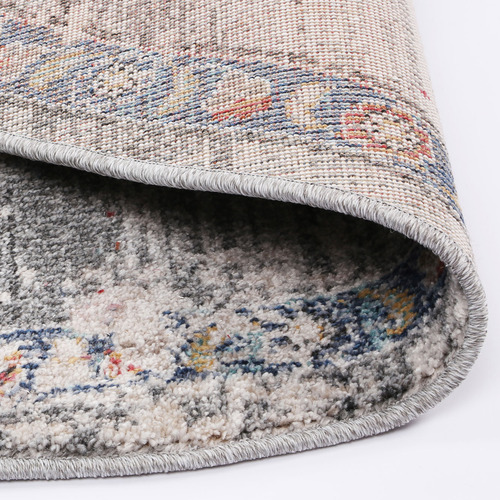 Grey Salsa Power Loomed Round Rug