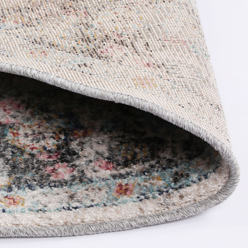 Grey Blaese Power Loomed Round Rug