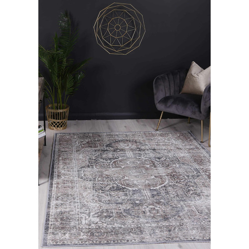 Ash Vintage Kendra Power-Loomed Cotton Rug