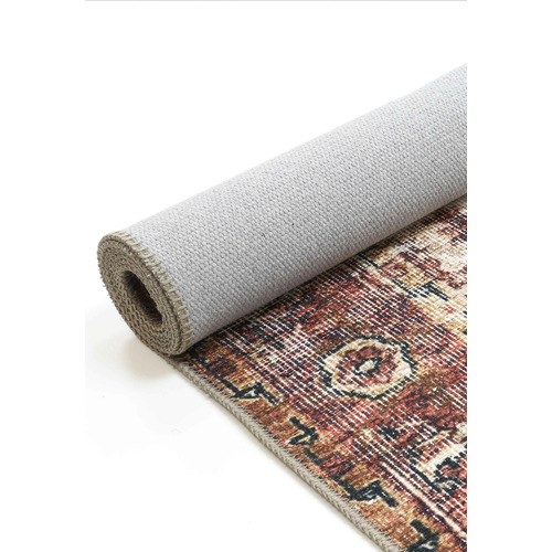 Terracotta Vintage Cezanne Power-Loomed Cotton Rug