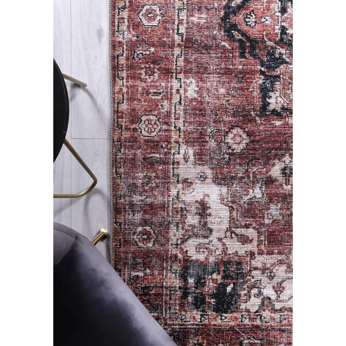 Terracotta Vintage Cezanne Power-Loomed Cotton Rug