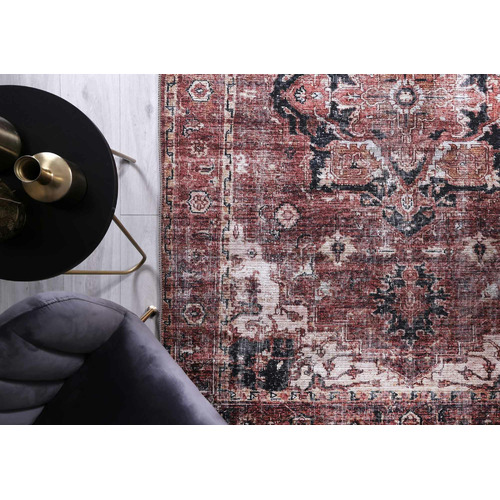 Terracotta Vintage Cezanne Power-Loomed Cotton Rug