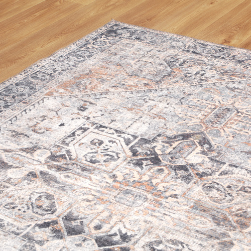 Lifestyle Floors Manisa VintageStyle Machine Washable Cotton Rug