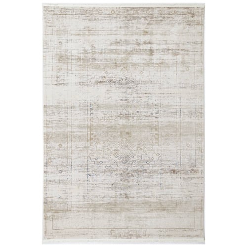 Blue & Grey Halbot Power-Loomed Rug