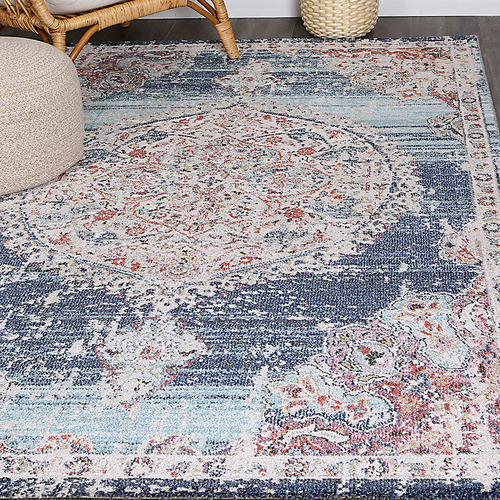Navy Hollow Power-Loomed Rug