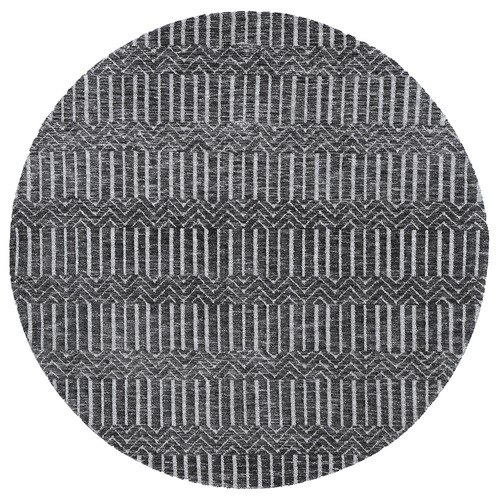 Grey Amritsar II Hand-Tufted Round Cotton-Blend Rug