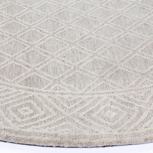 Cream Carlisle Hand-Tufted Round Rug | Temple & Webster