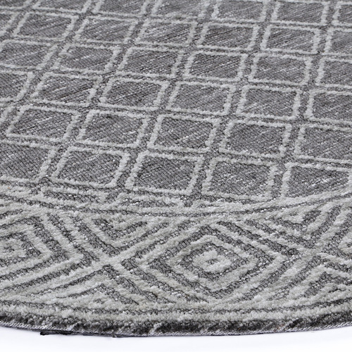 Grey Amritsar I Hand-Tufted Cotton-Blend Round Rug