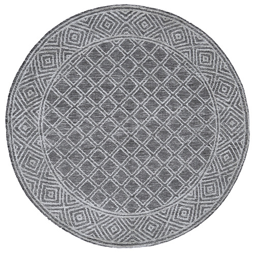 Grey Amritsar I Hand-Tufted Cotton-Blend Round Rug