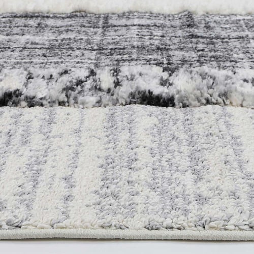 Cream Mono Tribal Modern Anthracite Rug