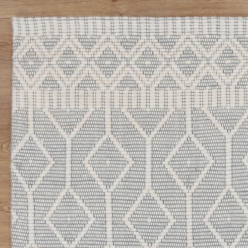 Grey Avoca Lattice Wool Rug