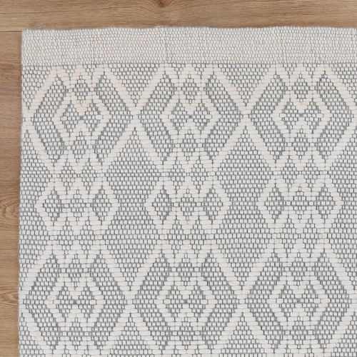 Grey Avoca Diamond Wool Rug