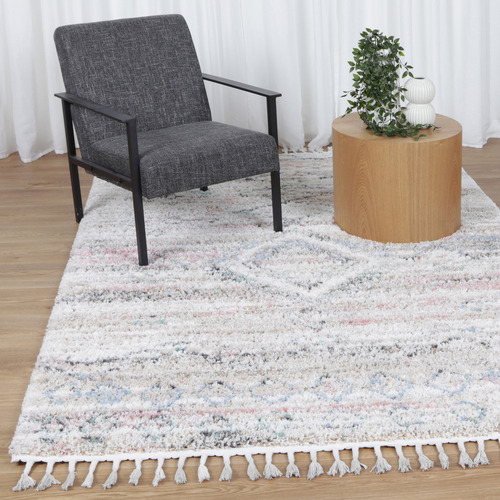 Blue Ana Shaggy Aztec Rug