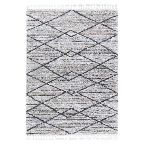 Beige Ana Shaggy Argyle Rug